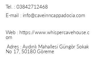 Whisper Cave Guest House iletiim bilgileri